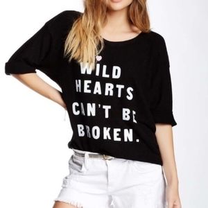 Wildfox “Wild Hearts” Oversized Graphic Sweater